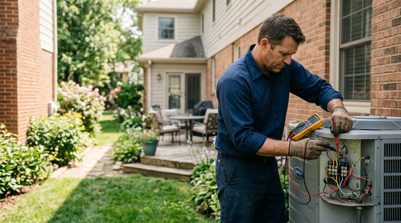 HVAC technician working near Mansfield, IL